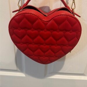 Source Unknown Red Quilted Heart Mini Crossbody Bag